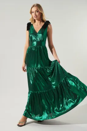 Cannes Liquid Satin Evening Maxi Dress