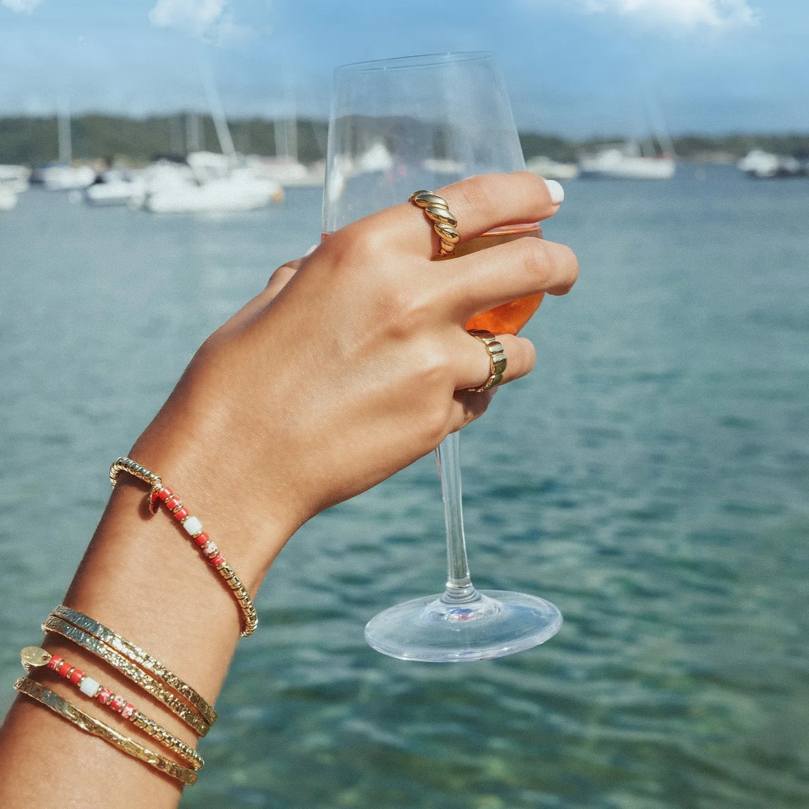 Capri Gold Bracelet Red