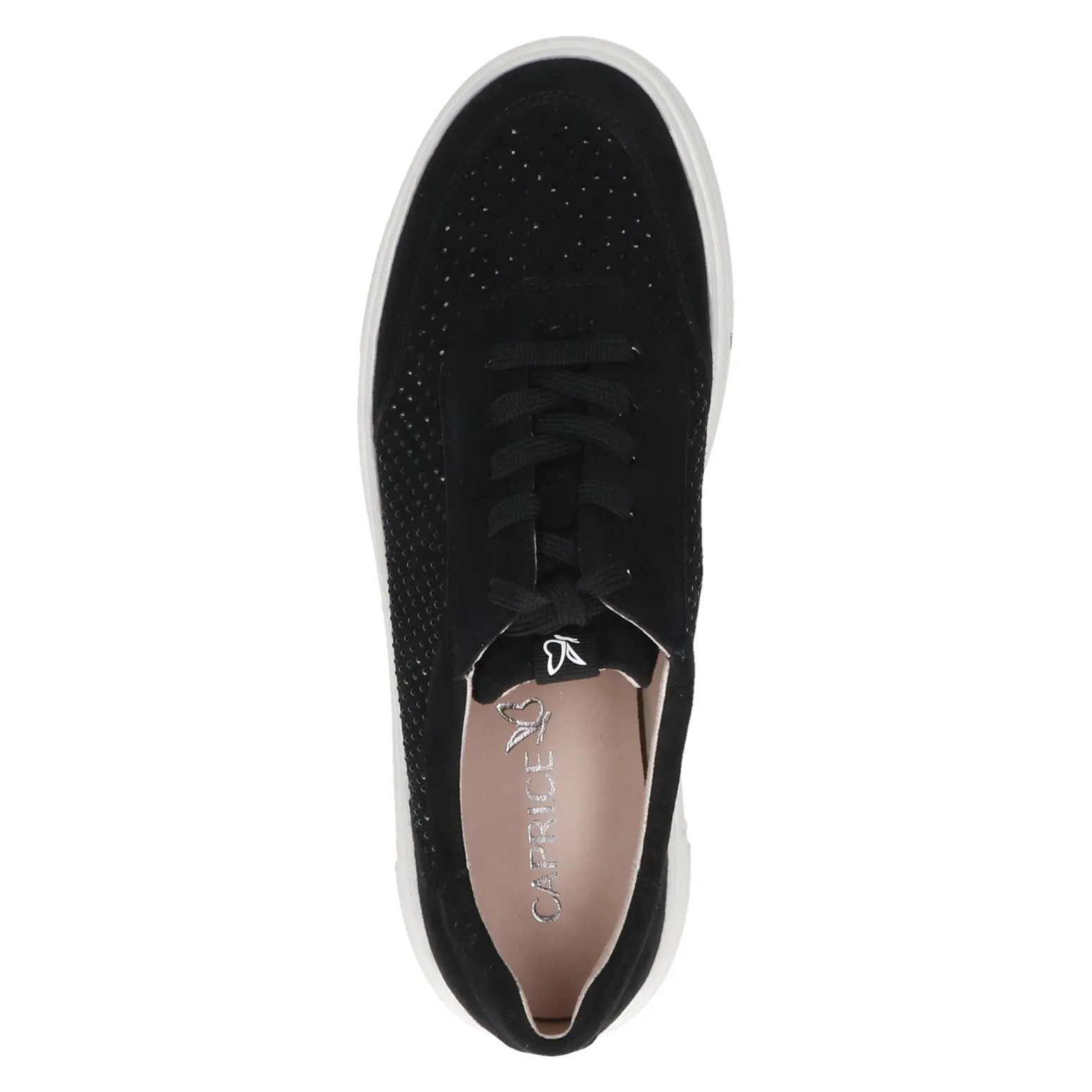 Caprice Ladies Suede and Crystal Soft Sneaker