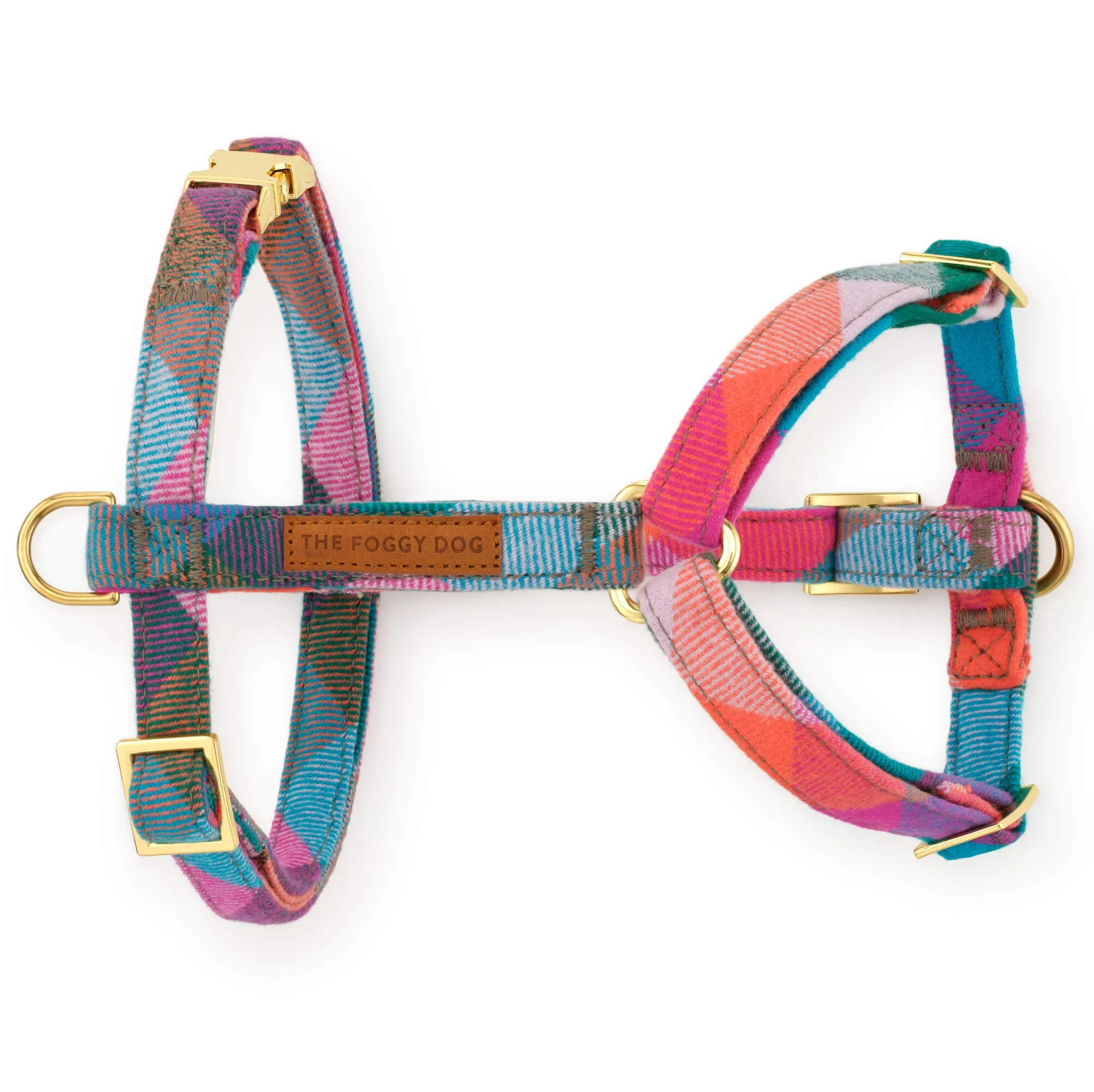 Color Pop Plaid Flannel Dog Harness