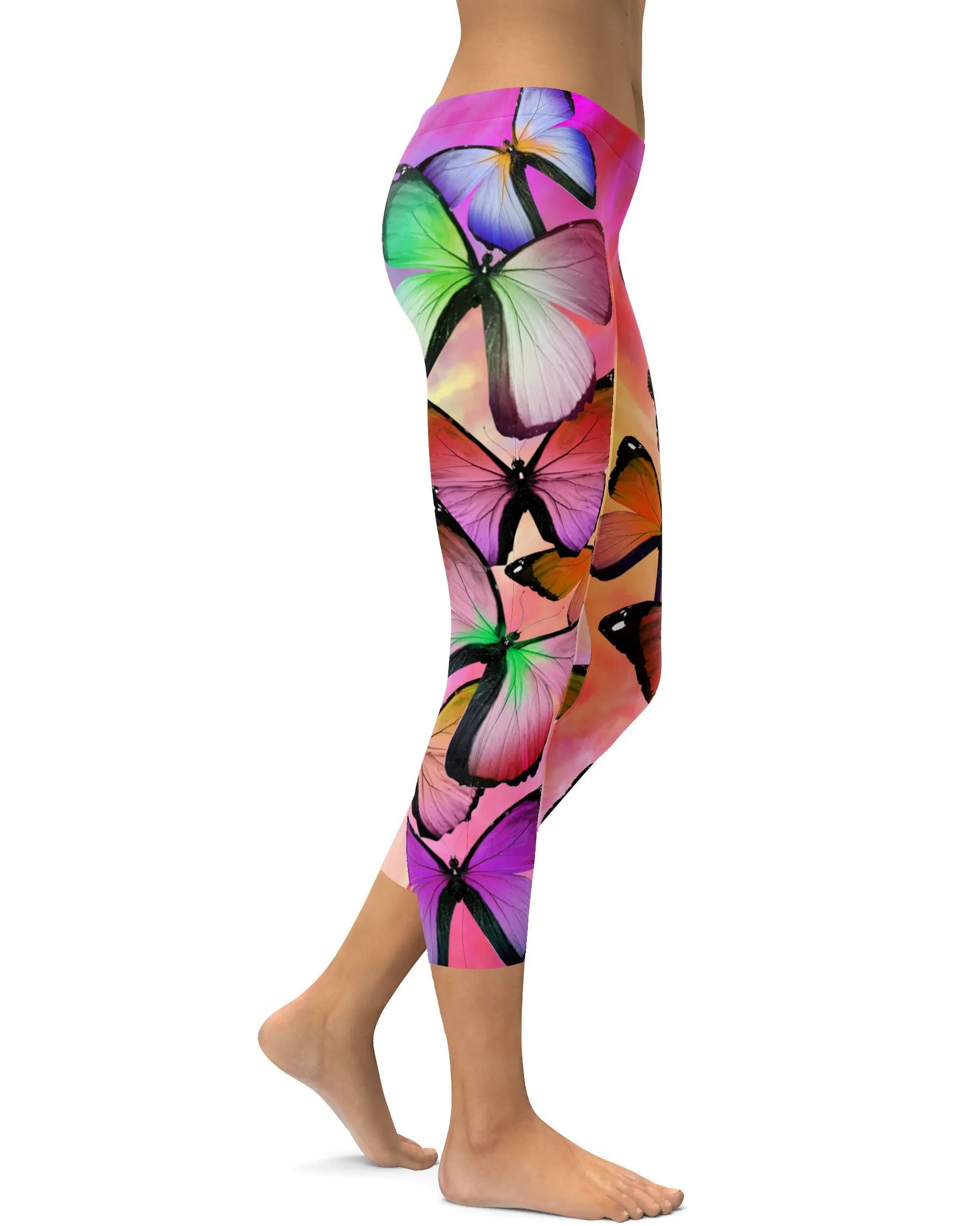 Colorful Butterflies Capris