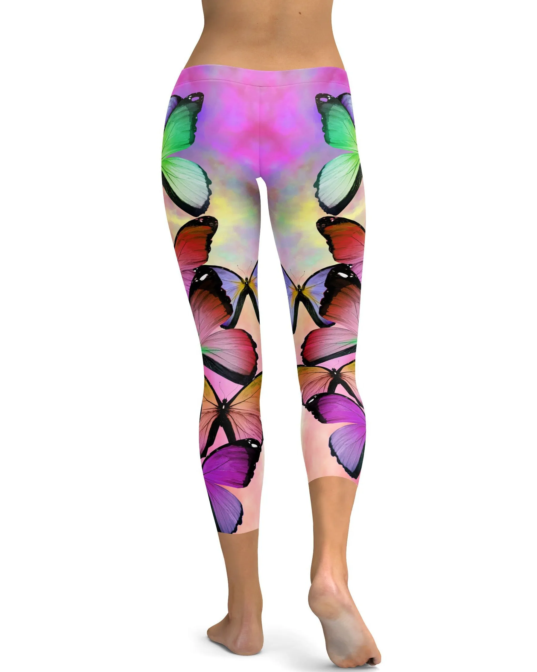 Colorful Butterflies Capris