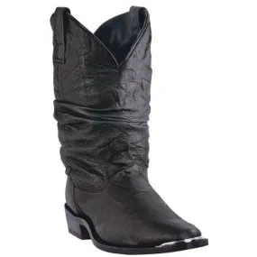 Dingo Mens Slouch (DI5240) 12" Black Pigskin Leather Dress Cowboy Boots