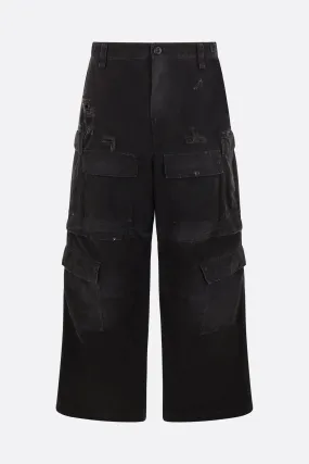 distressed cotton oversize cargo trousers