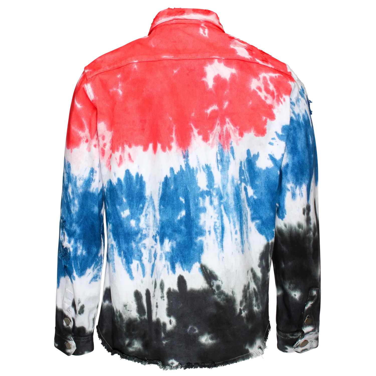 DK235 Tie Dye Ripped Denim Overshirt