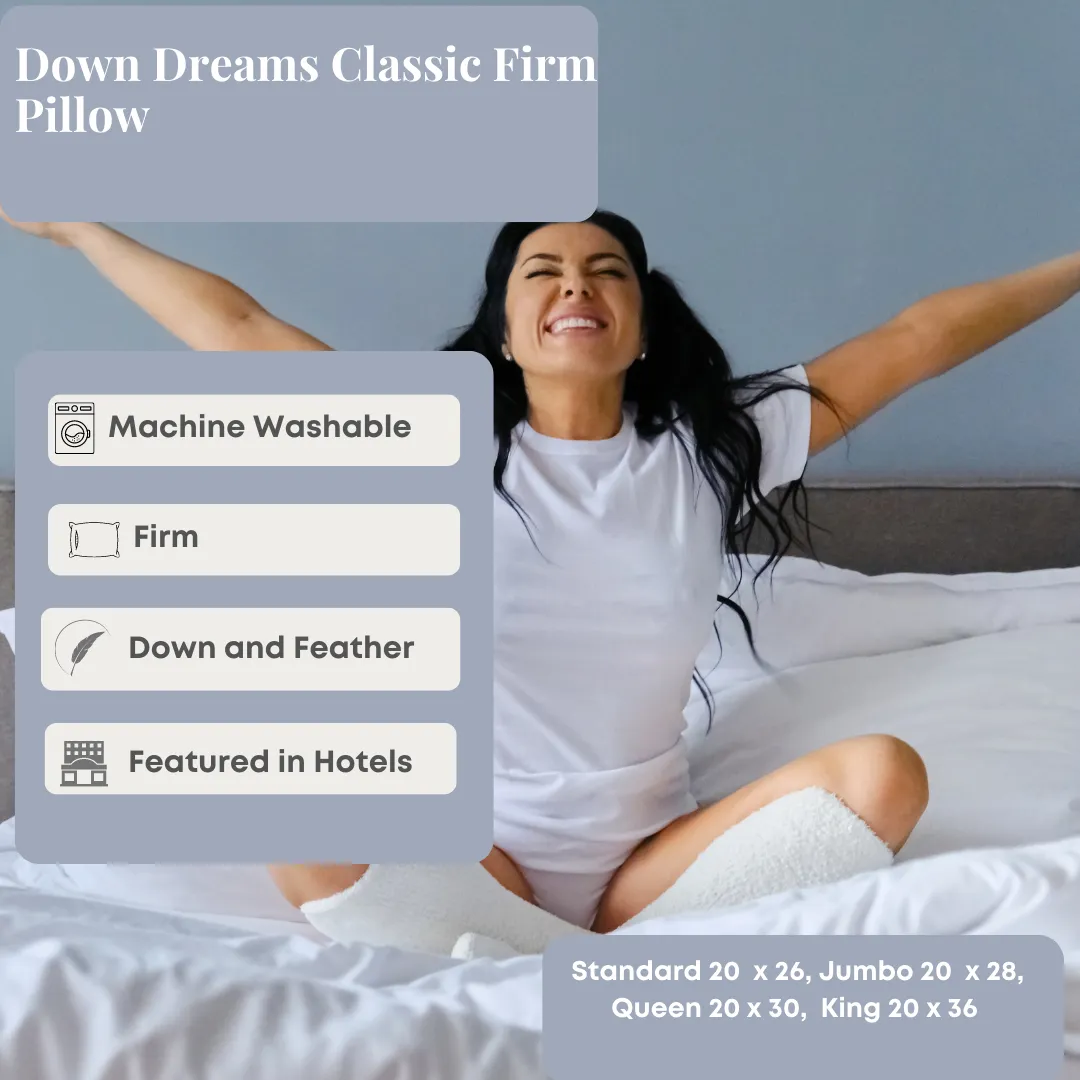 Down Dreams Classic Firm Pillow, Formerly Classic Too