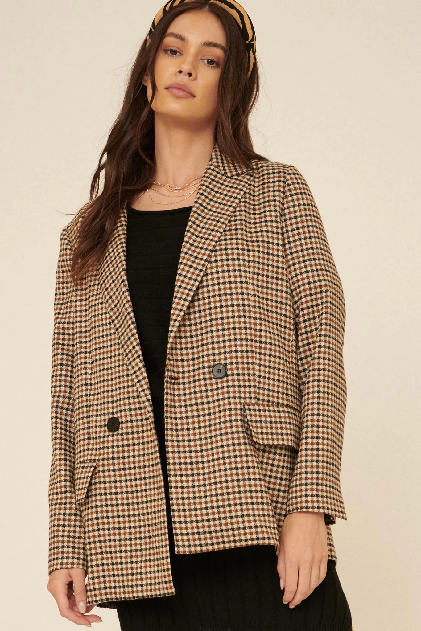 Down To Business Plaid Blazer