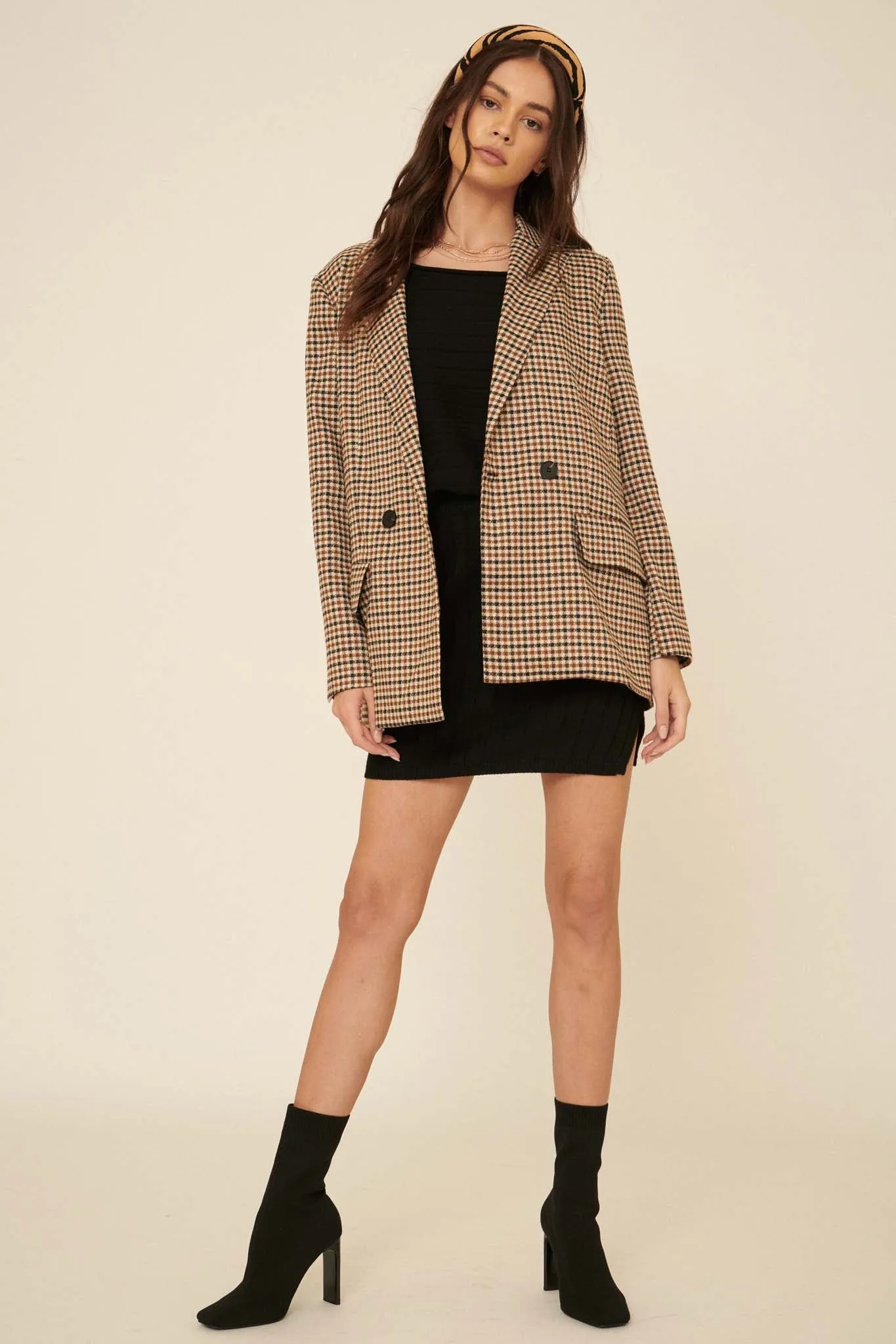 Down To Business Plaid Blazer