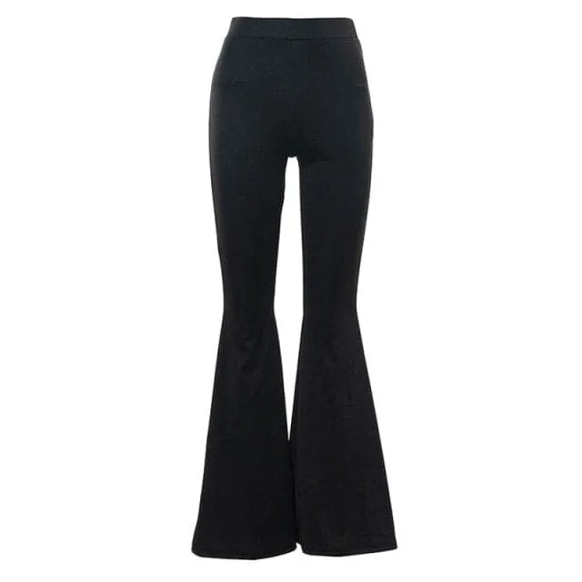 DressBetty - Fashion Women Slimming Pants Elastic High Waist Bell Bottoms Clothing Female Casual Flared Long Trousers