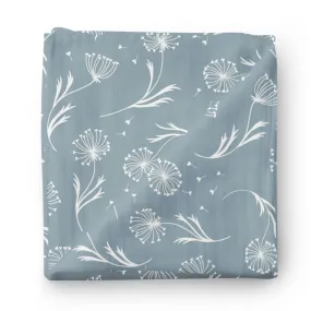 Dusty Blue Dandelion Swaddle Blanket