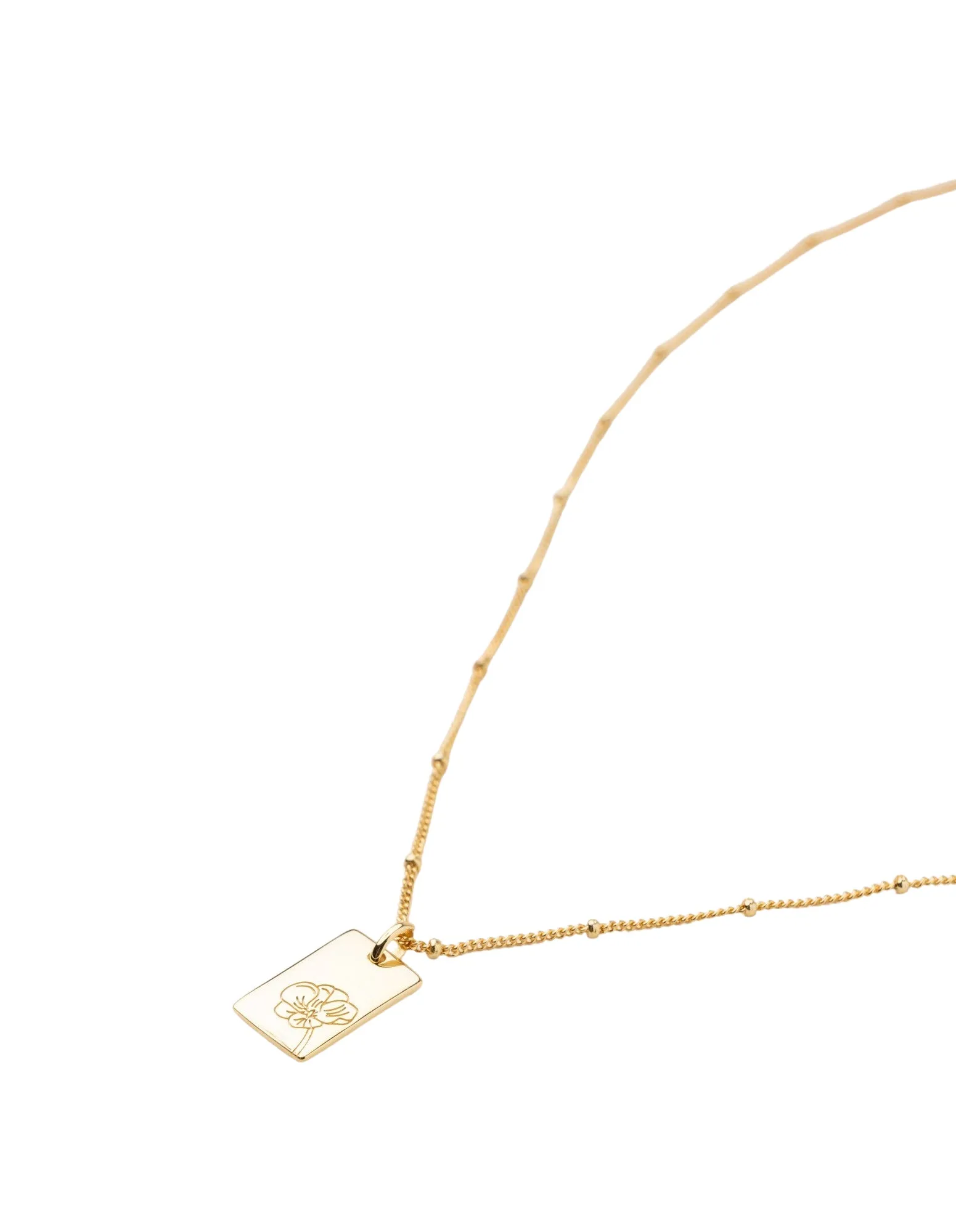 Elly Lou August Flower Necklace - Gold