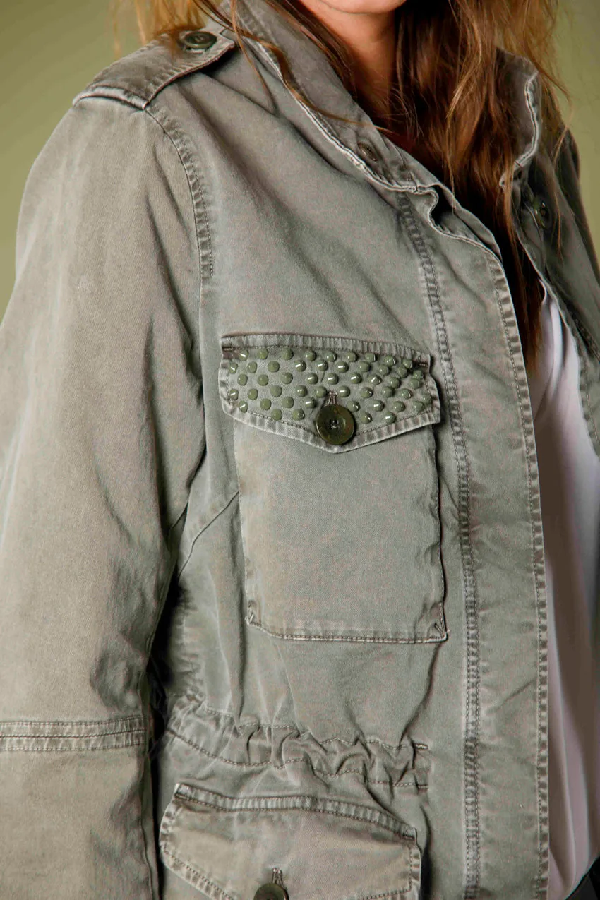 Eva woman's  field jacket in cotton with studs