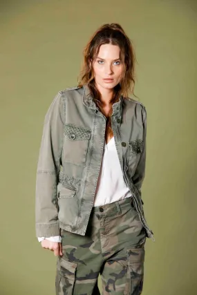 Eva woman's  field jacket in cotton with studs