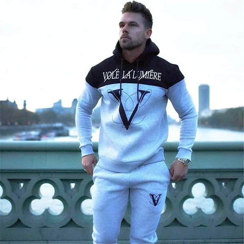 Fashion and Leisure Splicing Gym Hoodie