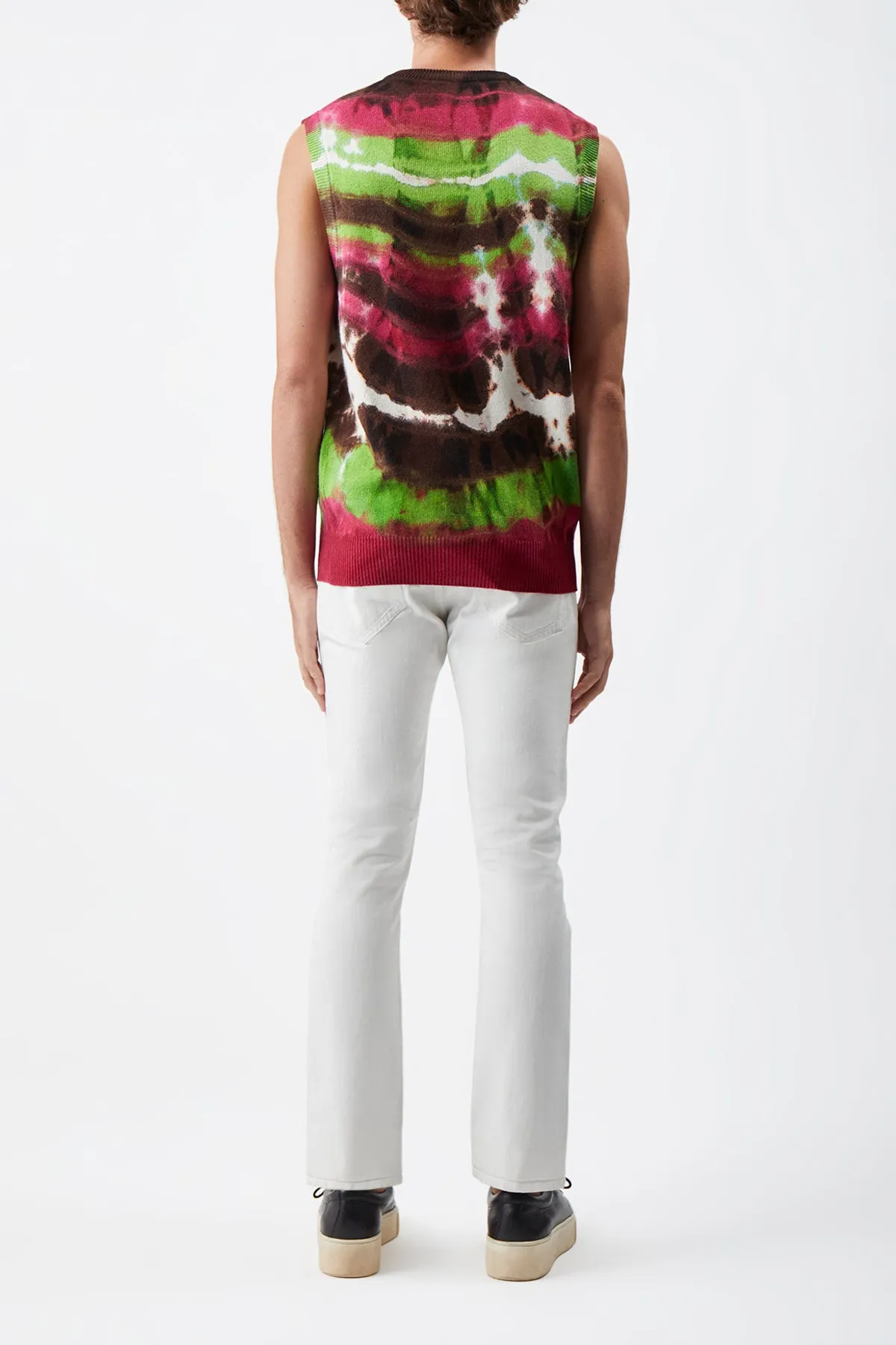 Fielding Knit Vest in Jewel Tie Dye Cashmere