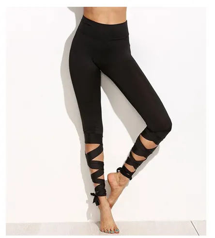 Free People Movement Turnout Tie Up Capri Black