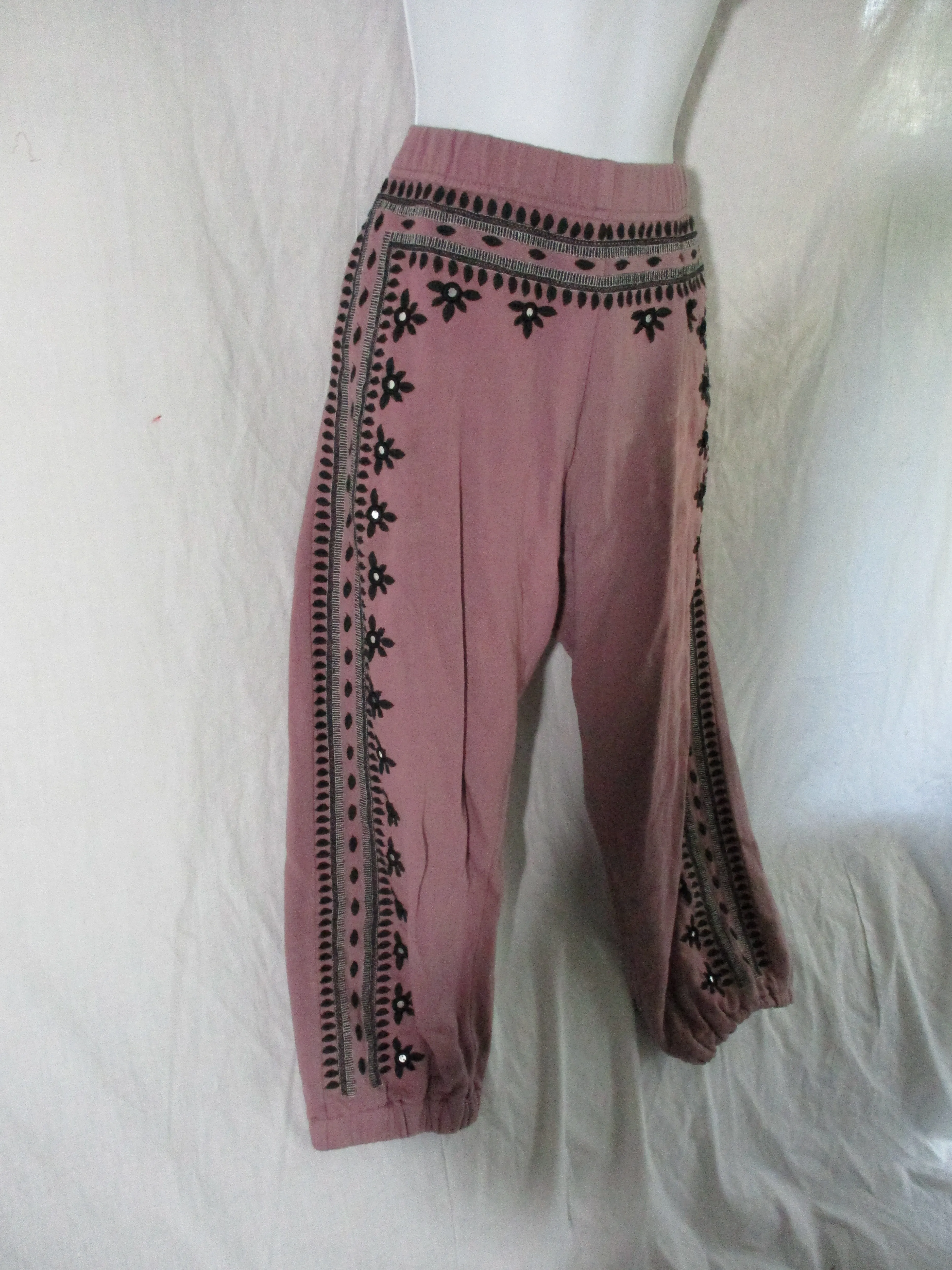 FREE PEOPLE ONE THREE WISHES EMBROIDERED Balloon SweatPant PURPLE L