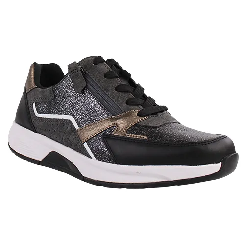 Gabor Ladies Rolling Soft Trainers 56-878 - Black Multi