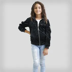 Girl's Crushed Velvet Bomber Jacket - FINAL SALE