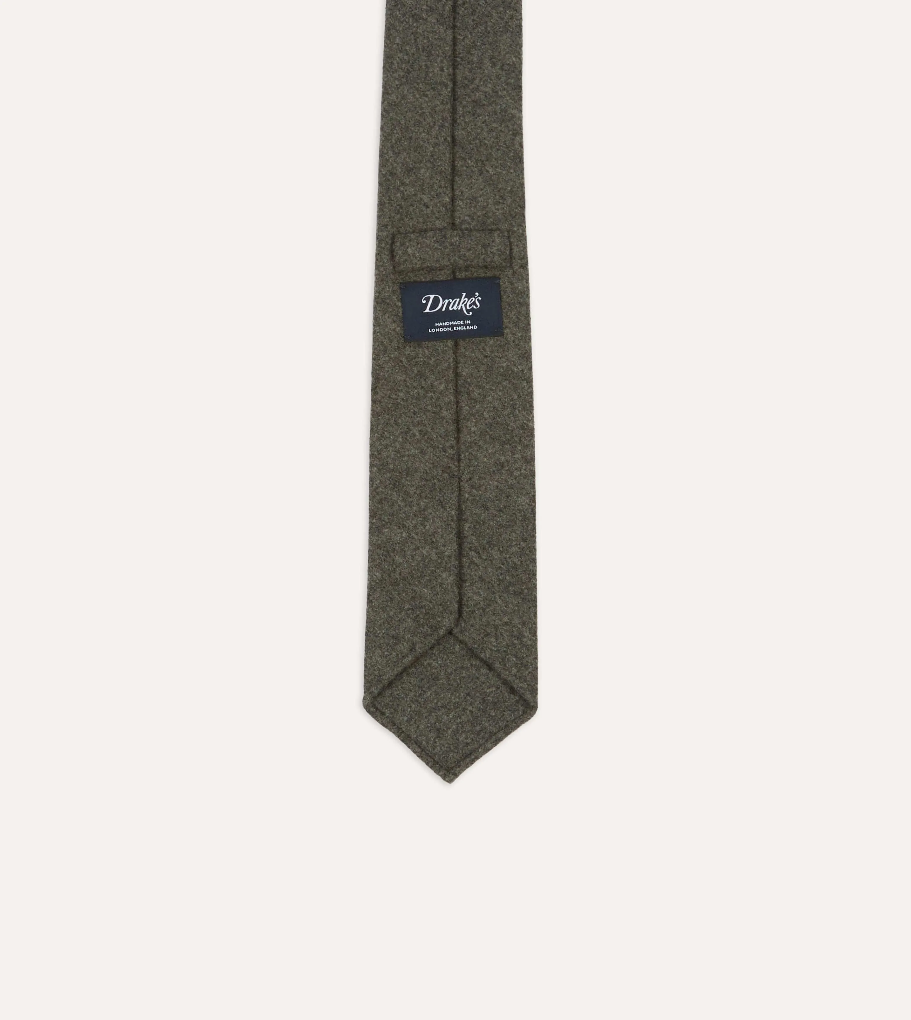 Grey Brushed Solid Hand Rolled Wool Tie