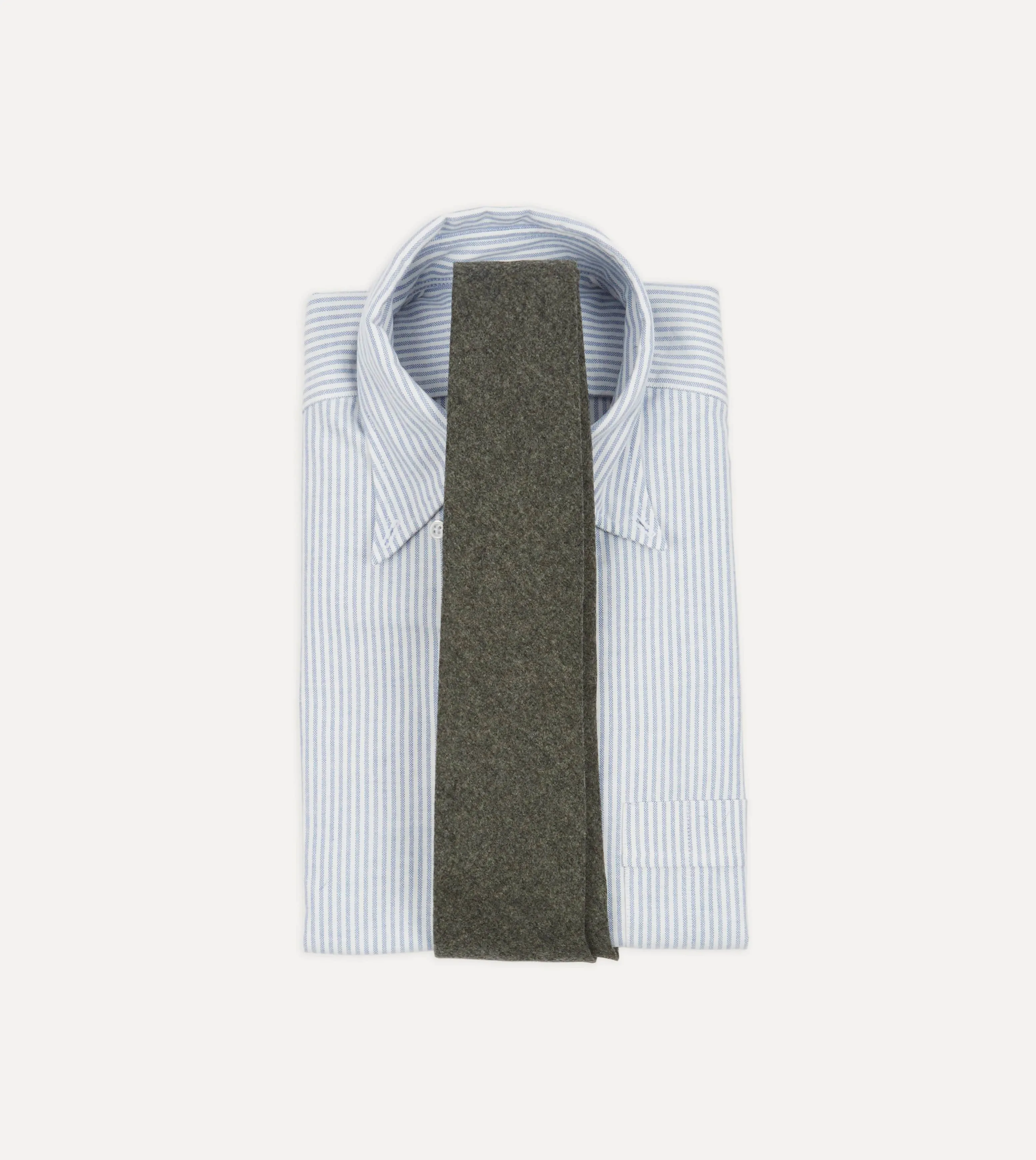 Grey Brushed Solid Hand Rolled Wool Tie