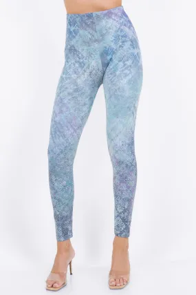 Gunge Damask and Mixed Shibori Printed Leggings