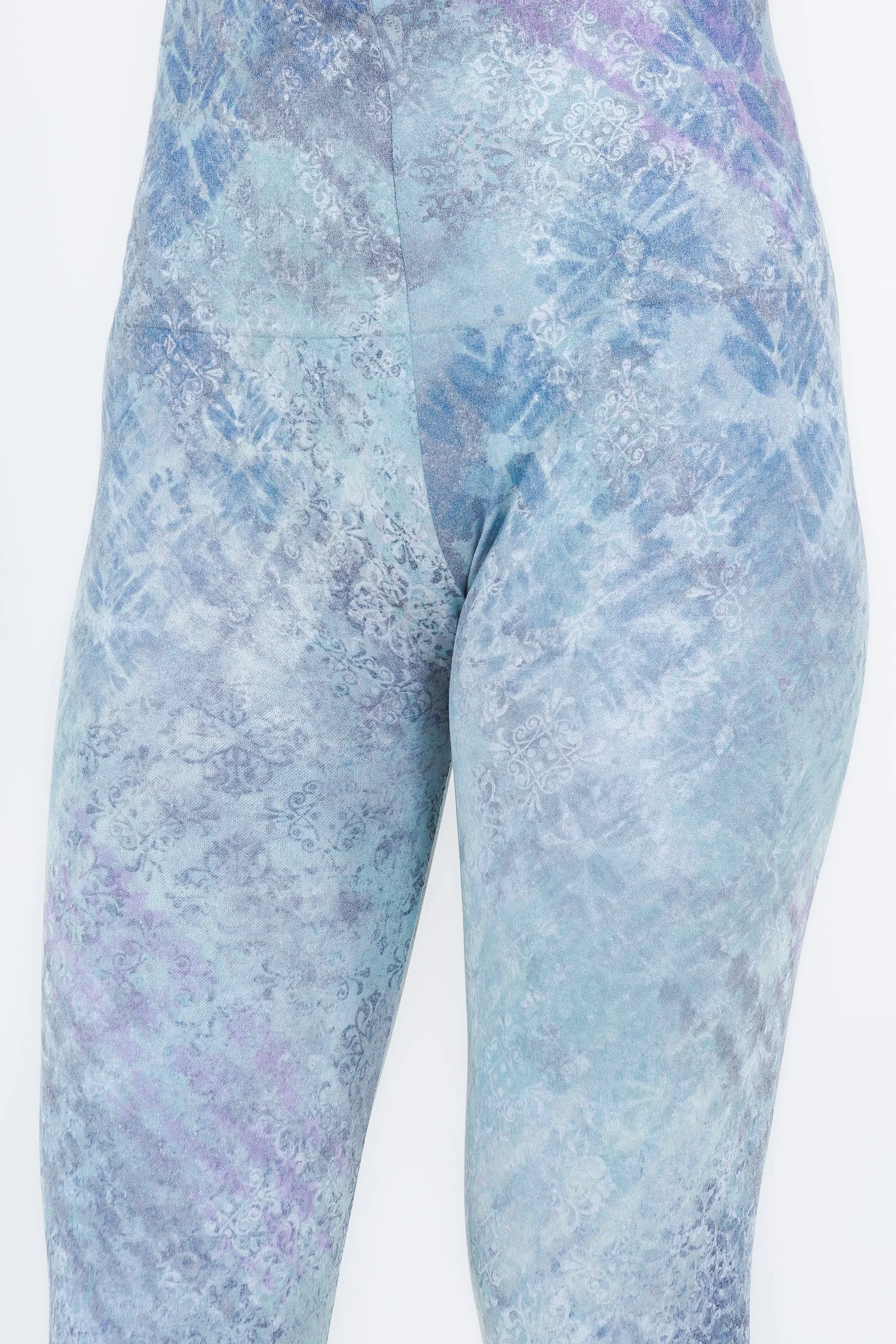 Gunge Damask and Mixed Shibori Printed Leggings