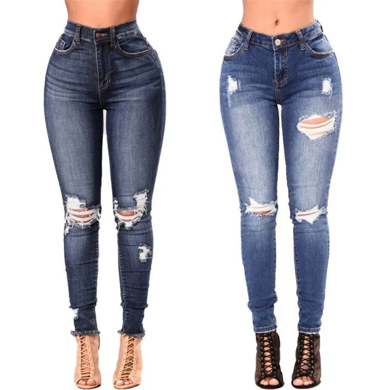 High Waist Ripped Jeans