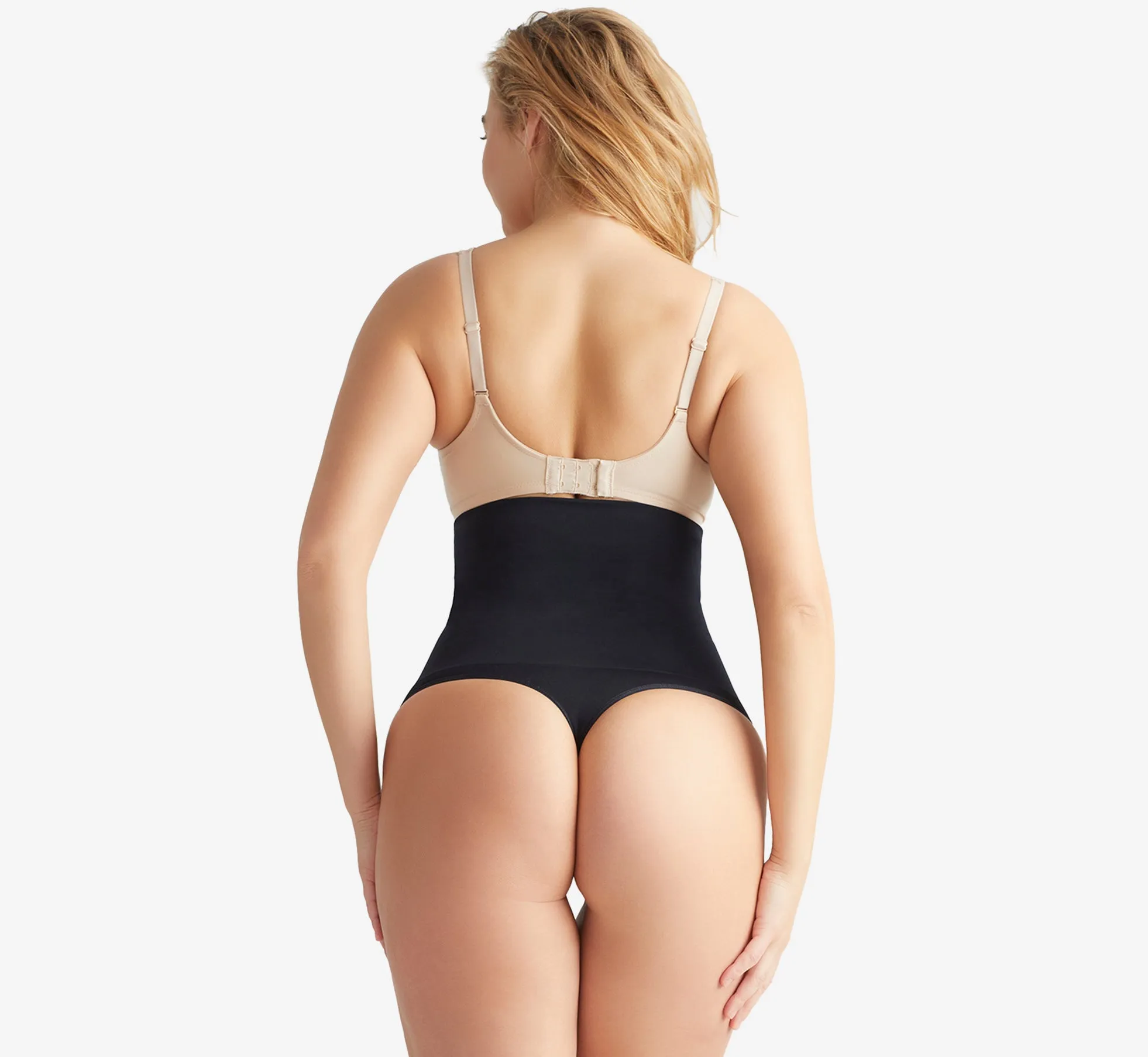 High Waisted Shaping Thong In Black