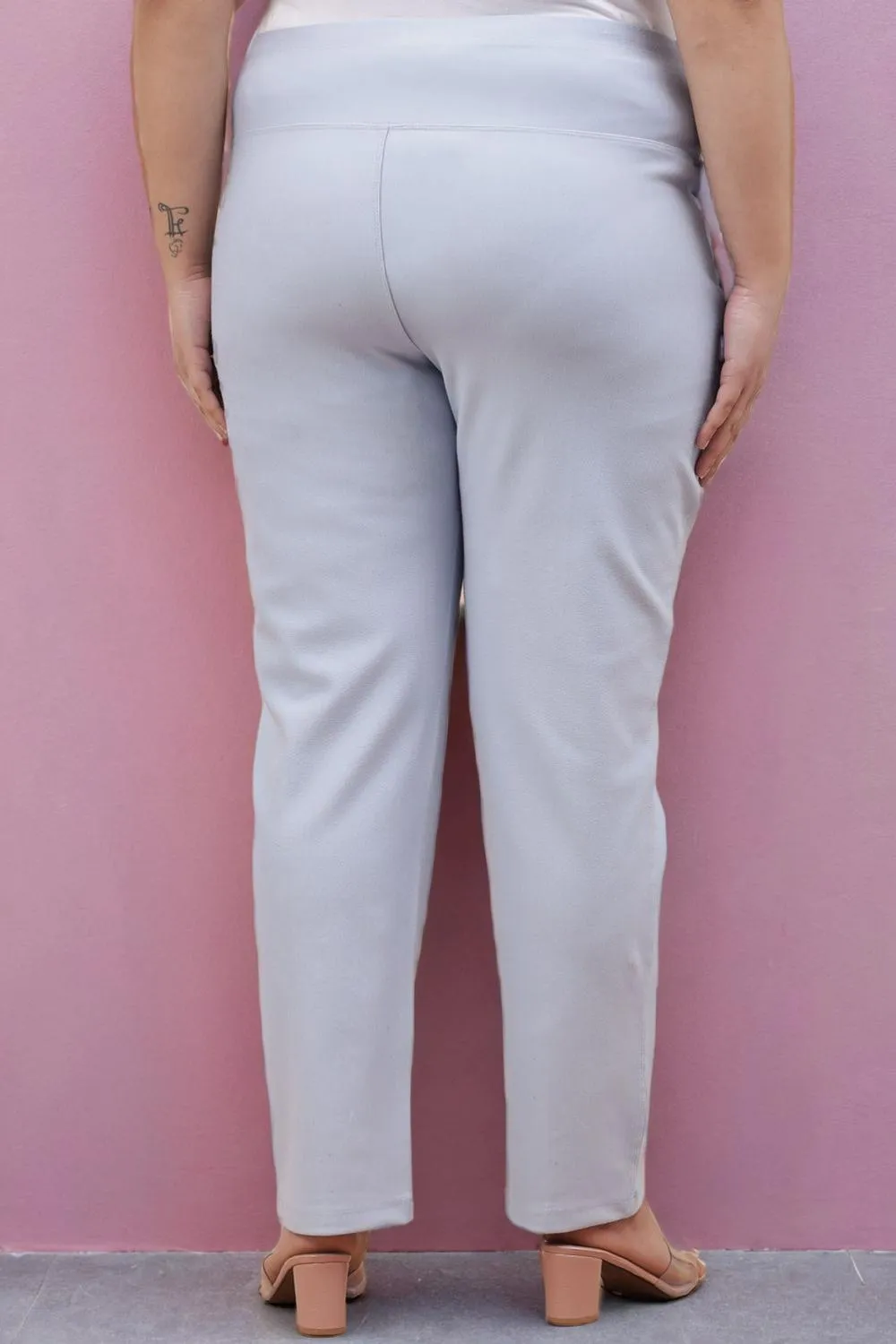 Ice Blue Crease Seam Tummy Tucker Pants