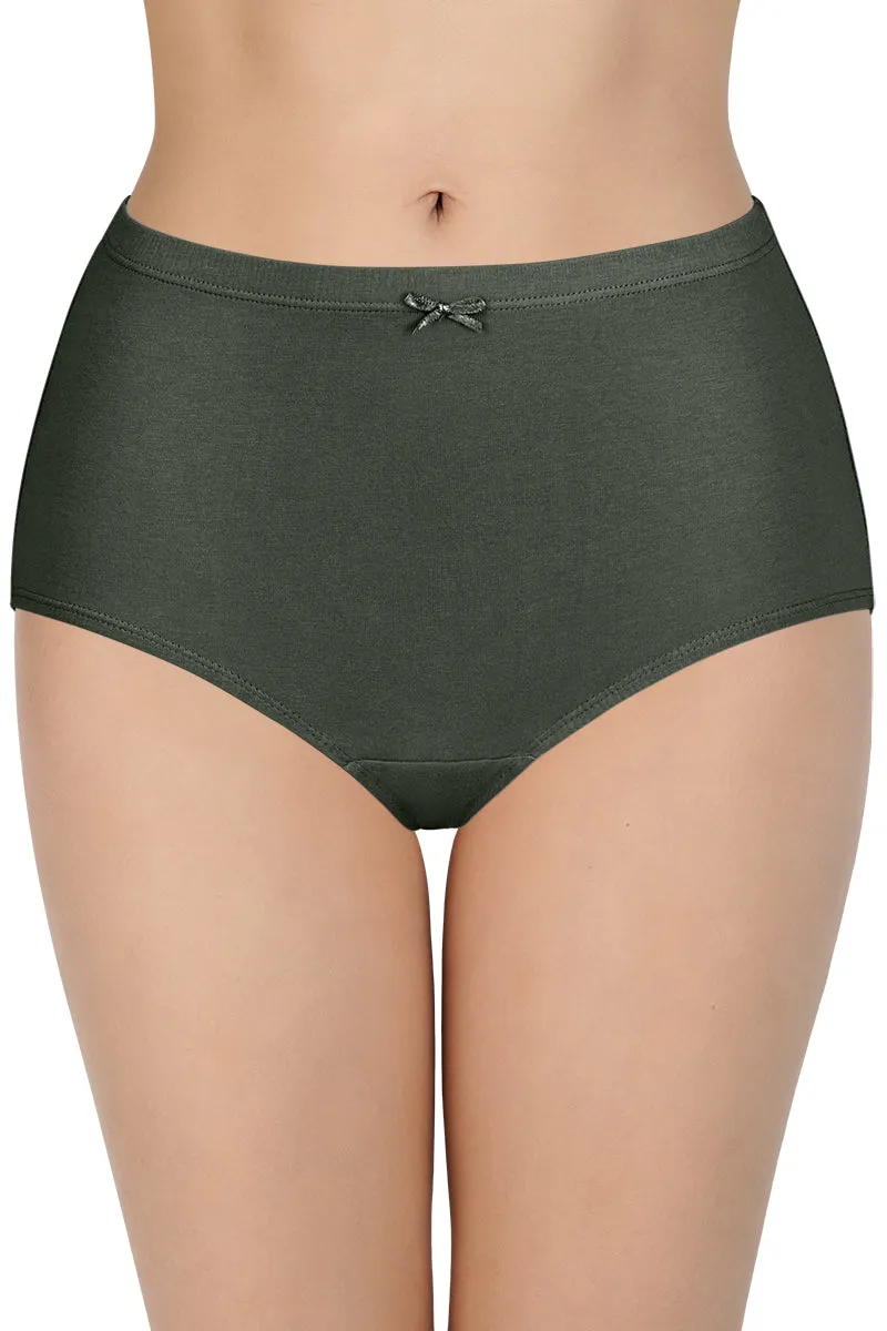 Insert Elastic Waistband Full Brief Solid Assorted Panty (Pack of 3 Colors & Prints May Vary)