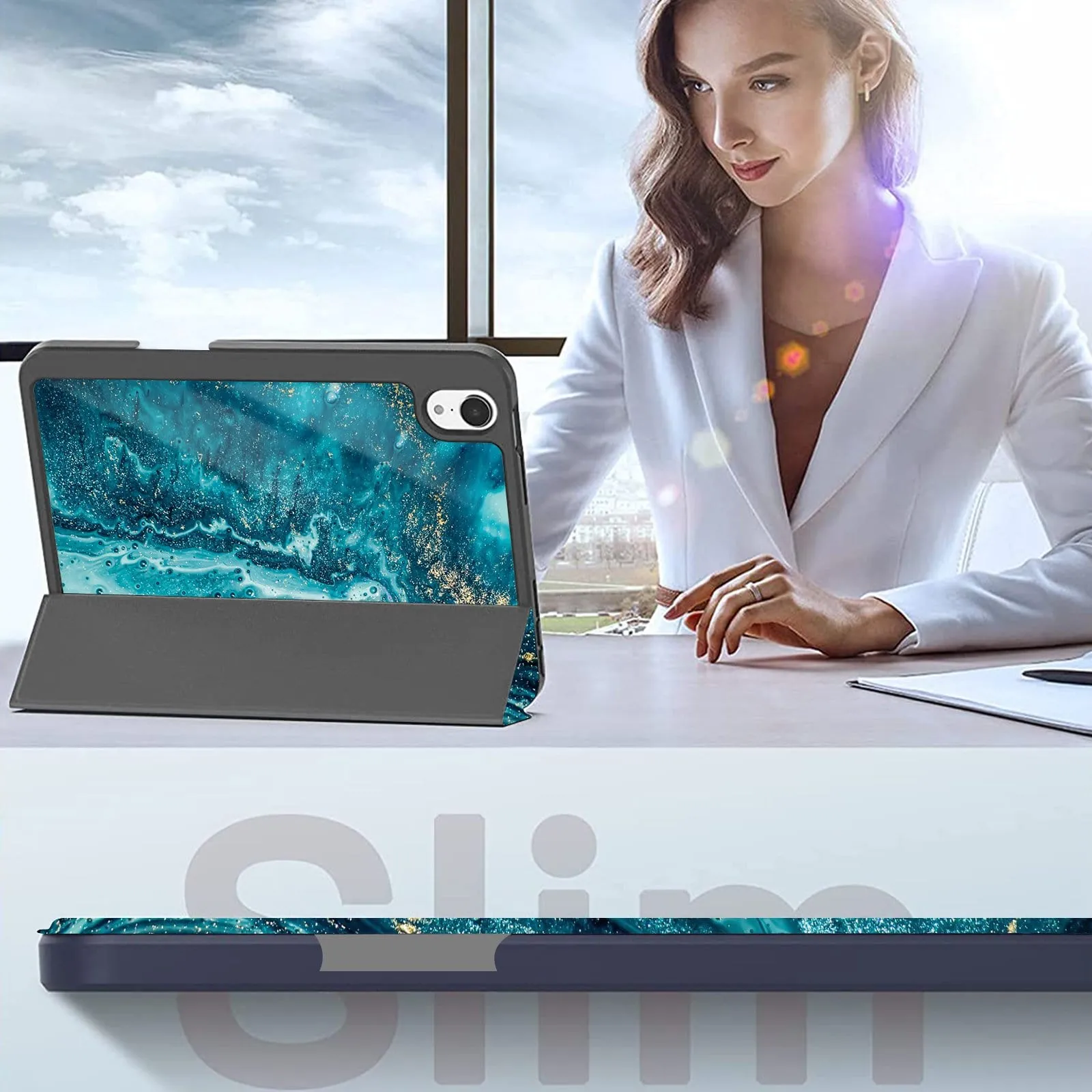 Inspire Series Blue Marble Folio Case - iPad Mini