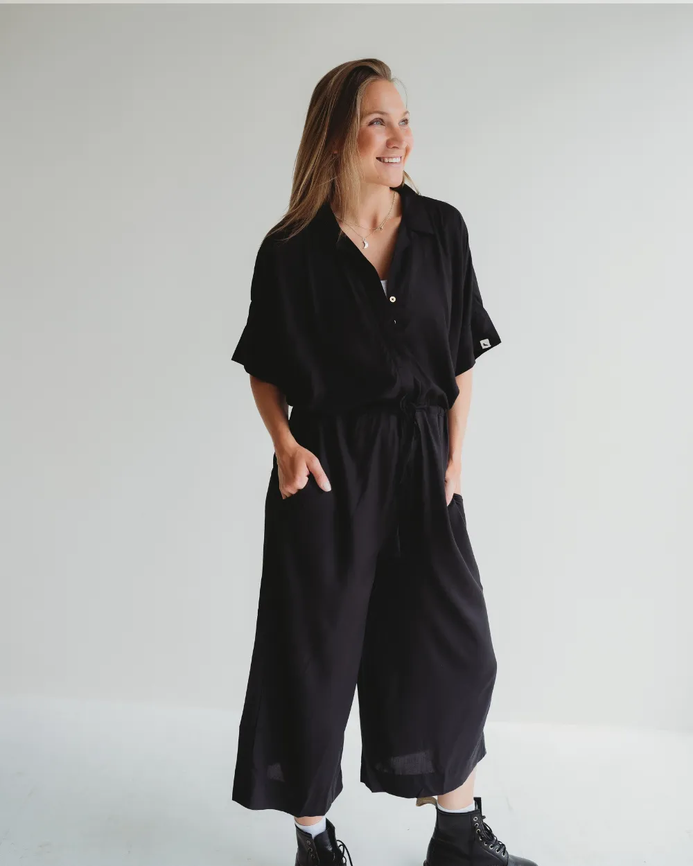 Iris Black Jumpsuit