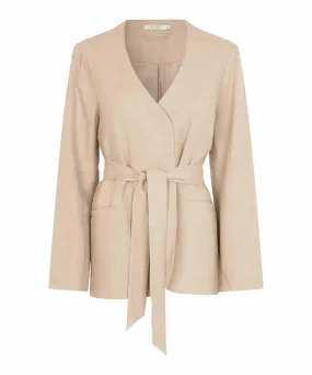 Jenalo Tie-Front Long Sleeve Jacket