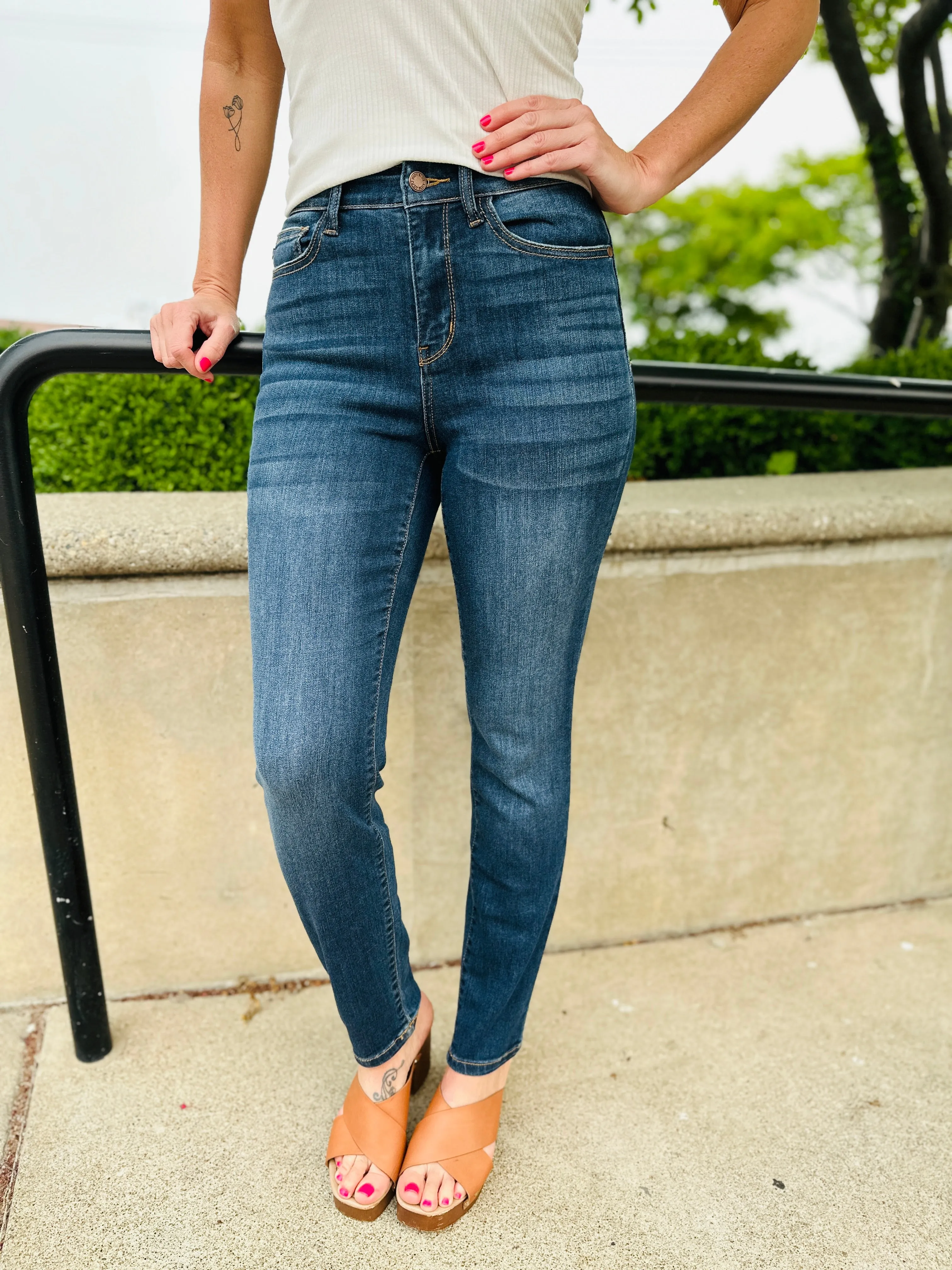 Judy Blue Reg/Curvy Blessed and NonDistressed Relaxed Fit Jeans