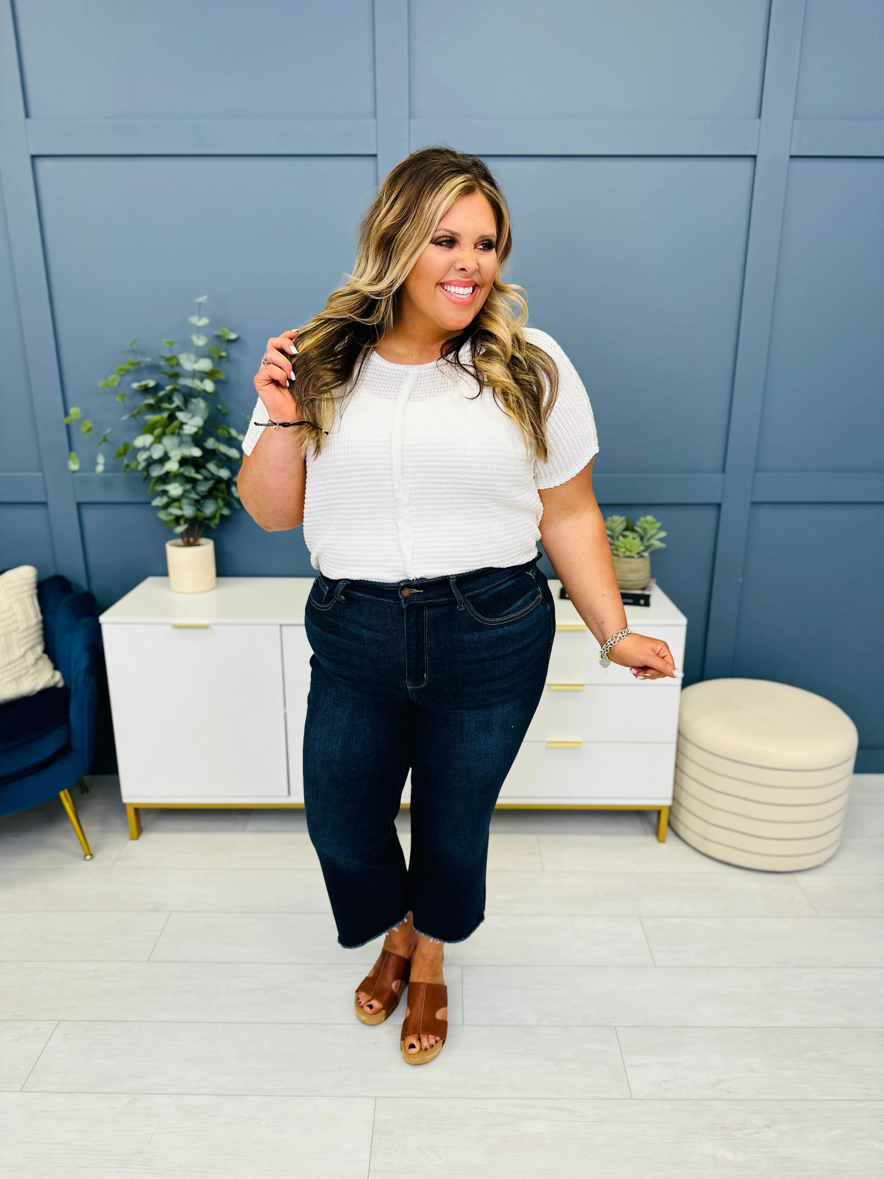 Judy Blue You Better Work It Wide Leg Jeans in Reg/Curvy