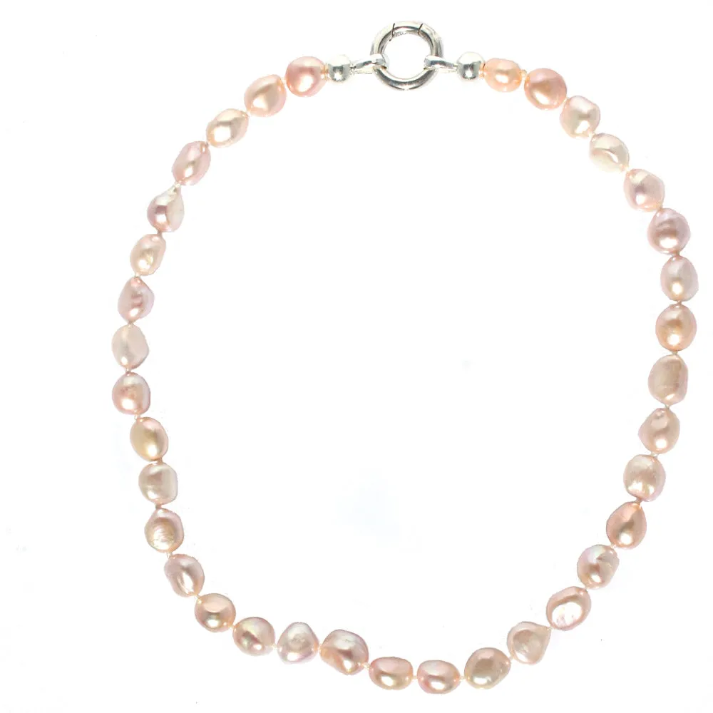 Keshi Pearl Necklace Pink 10-11mm