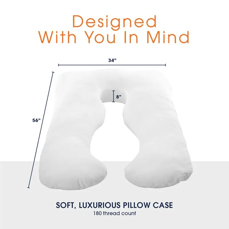 Kowenka Hypoallergenic Down Alternative U Shaped Fiber Pregnancy Pillow