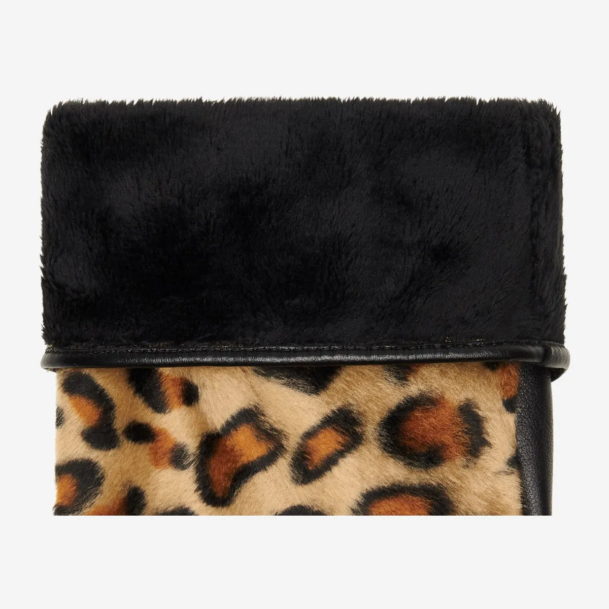 Leopard - sheepskin leather gloves with warm fleece lining & touchscreen feature