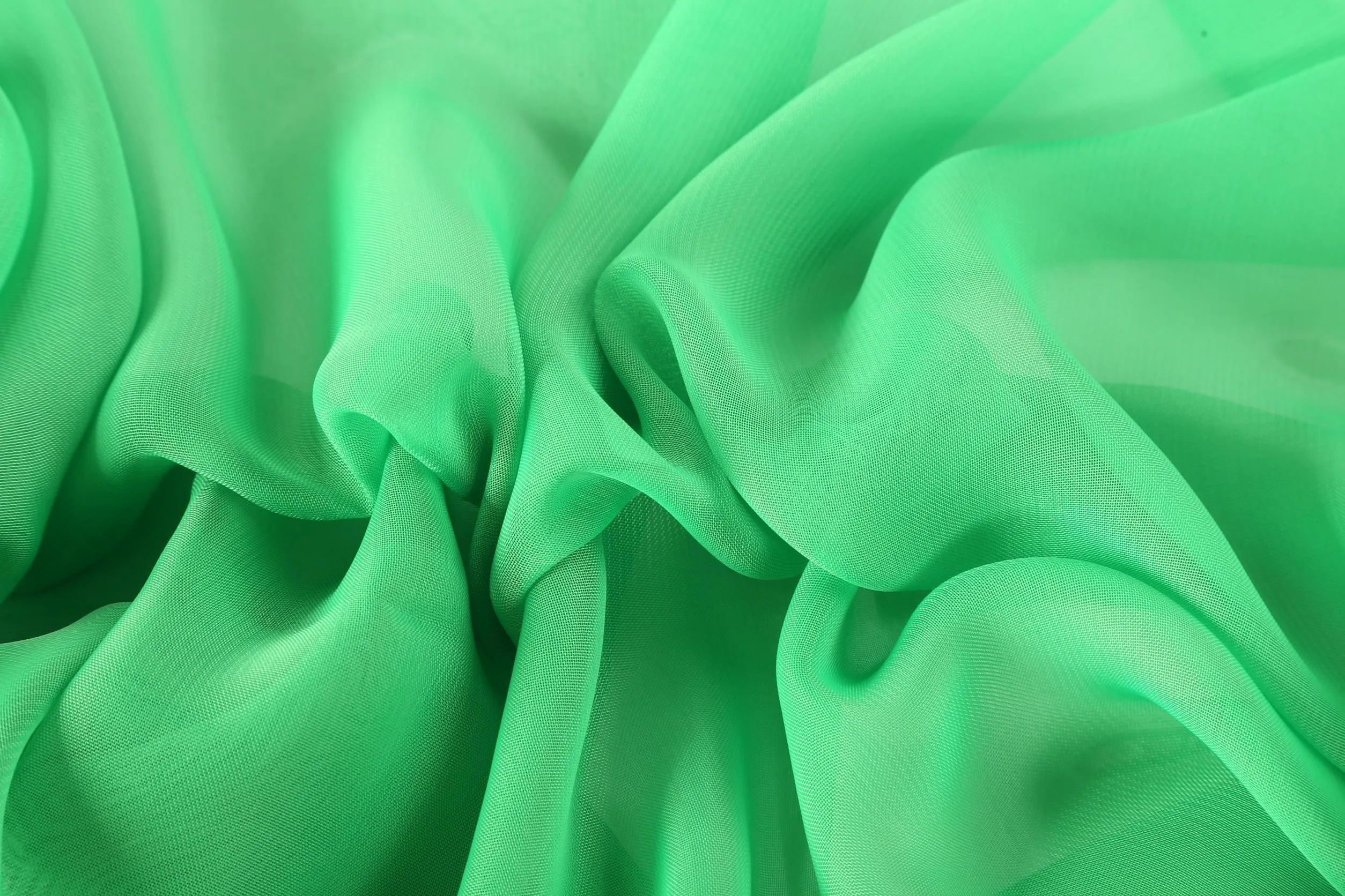 Long Chiffon Scarf Solid Green Color CHL404