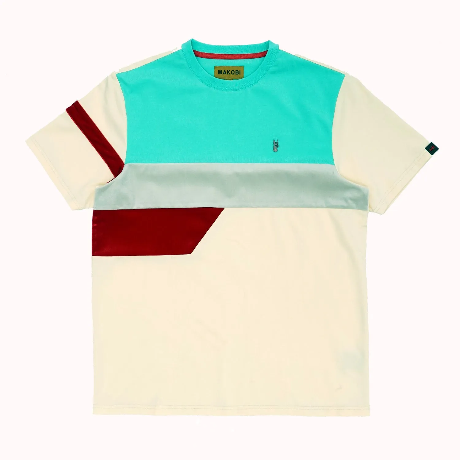 M204 Makobi Contrast Tee w/ velvet - Natural