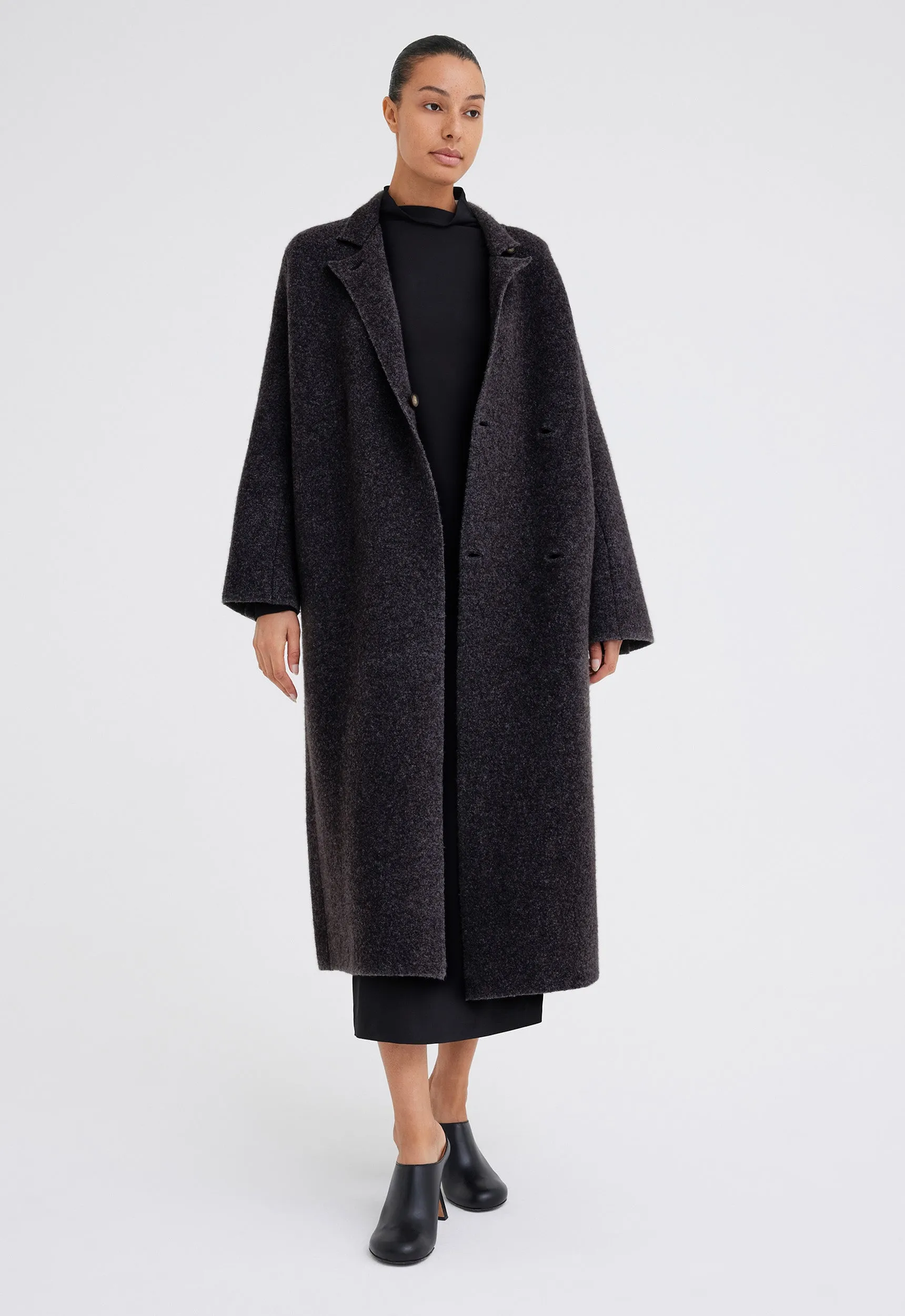 Maggio Yak Wool Coat - Char Marle Grey