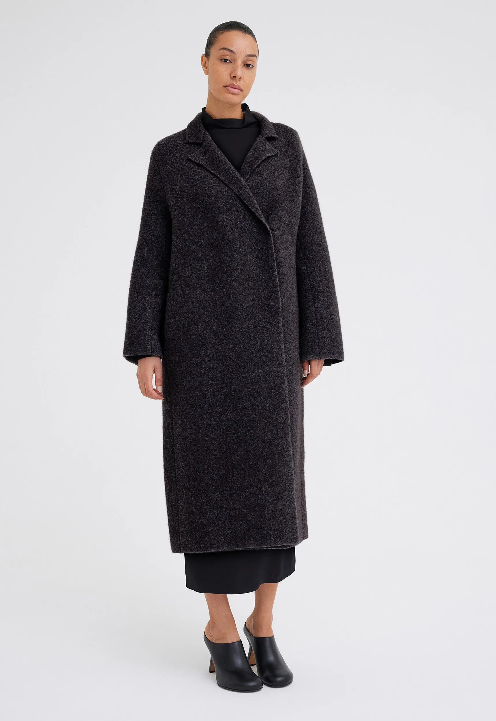 Maggio Yak Wool Coat - Char Marle Grey