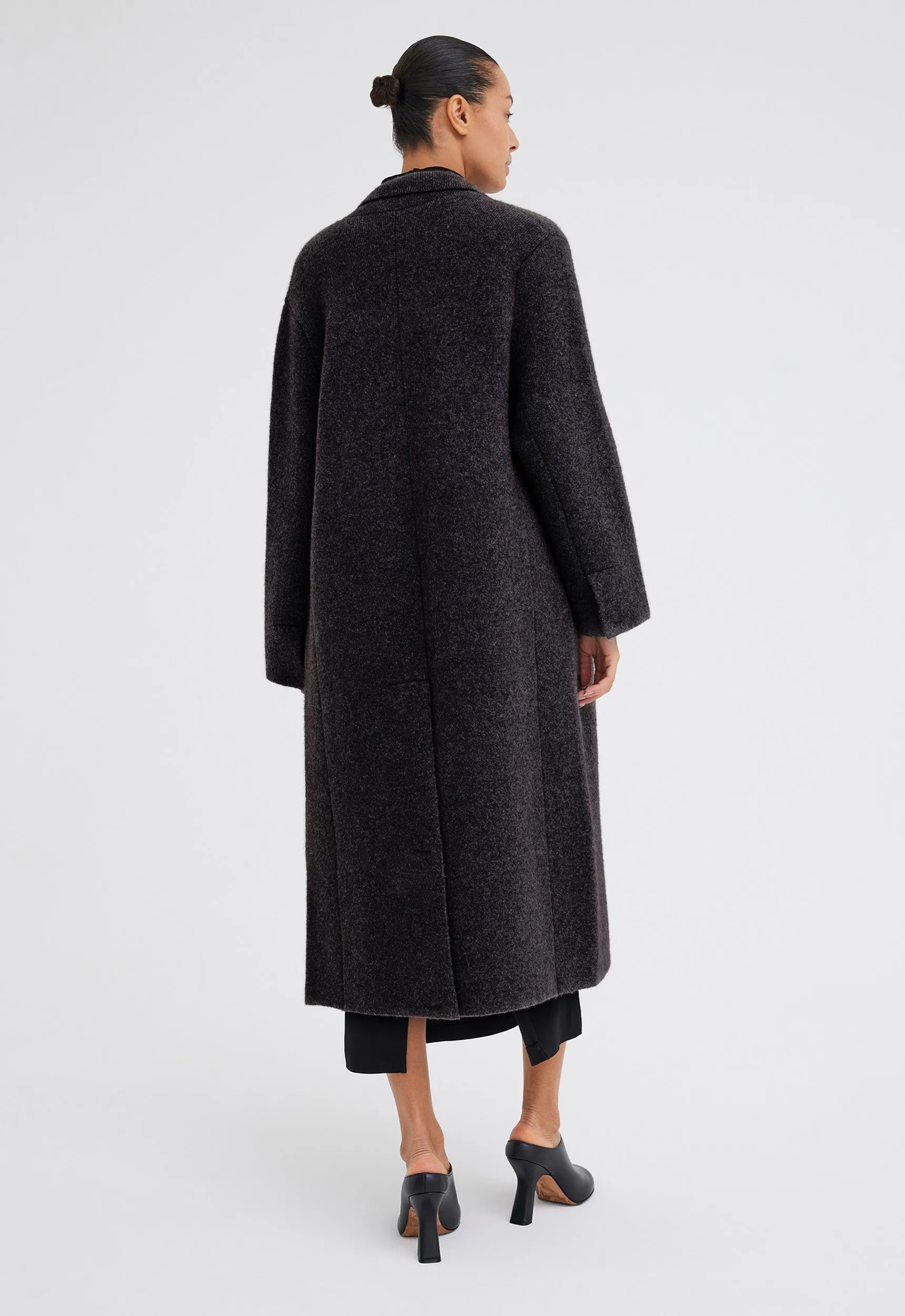 Maggio Yak Wool Coat - Char Marle Grey