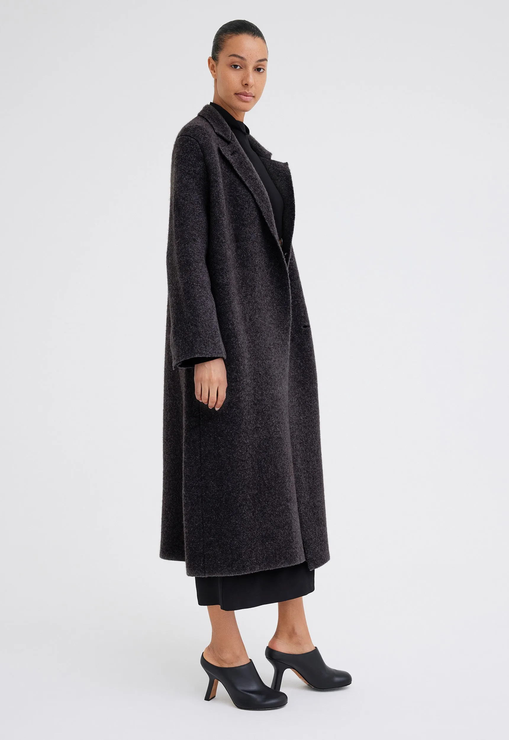 Maggio Yak Wool Coat - Char Marle Grey