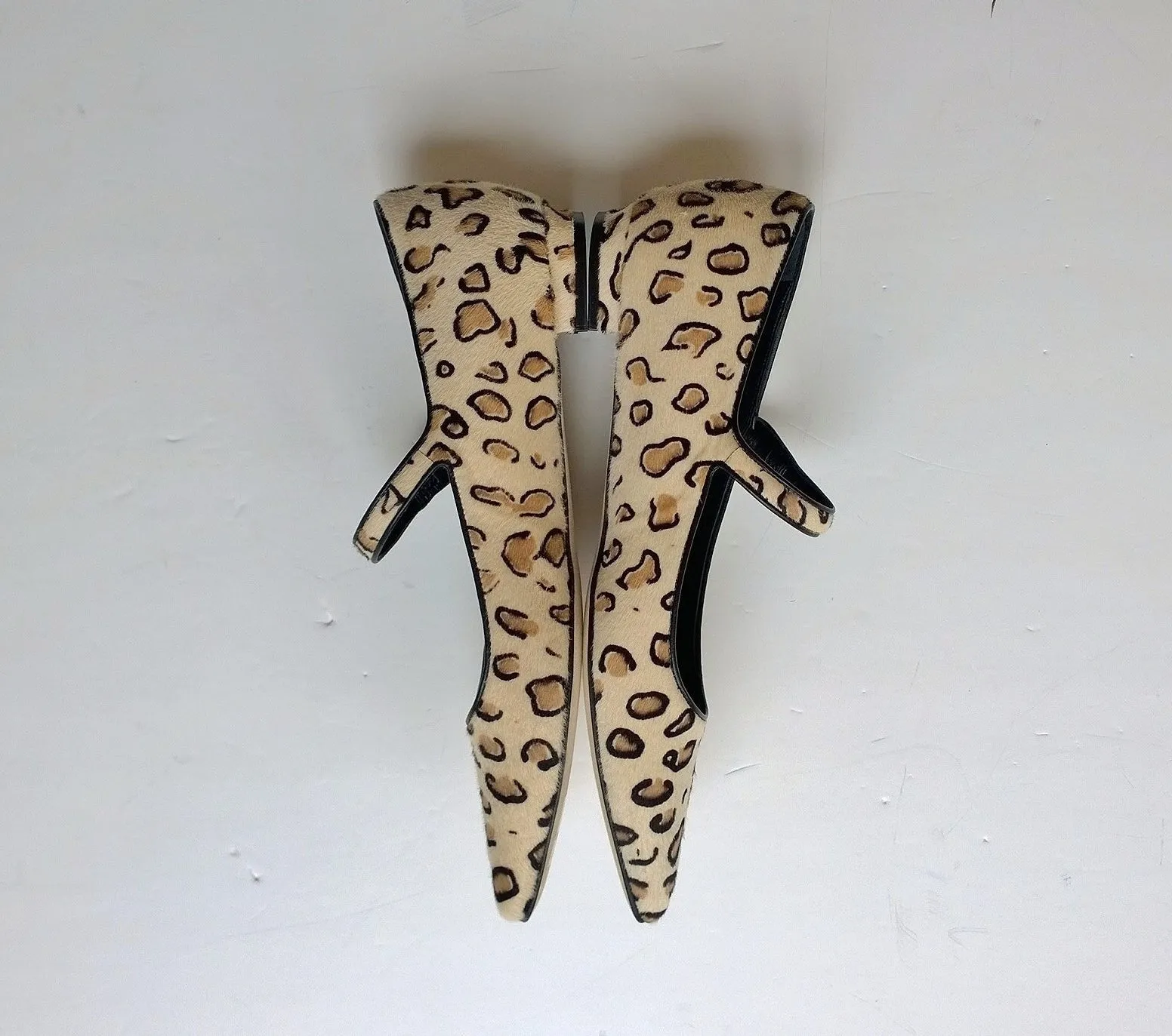 Manolo Blahnik Kuloglu Calf Leopard Mary Jane Flats