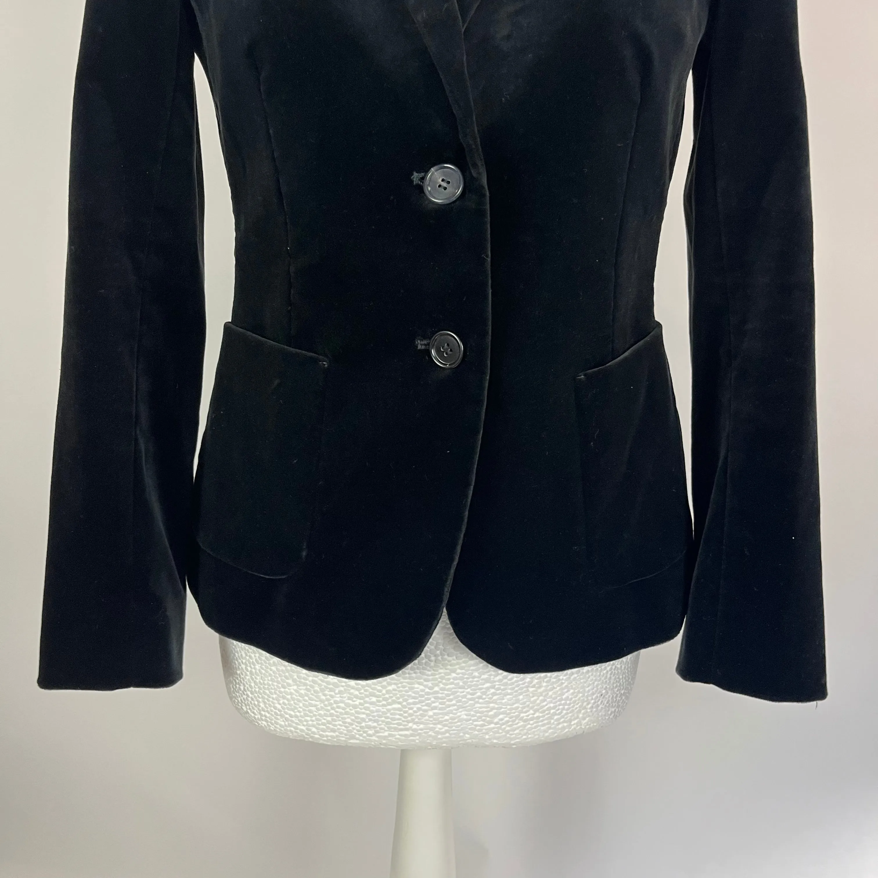 Max Mara Black Stretch Cotton Velvet Jacket S