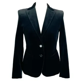 Max Mara Black Stretch Cotton Velvet Jacket S