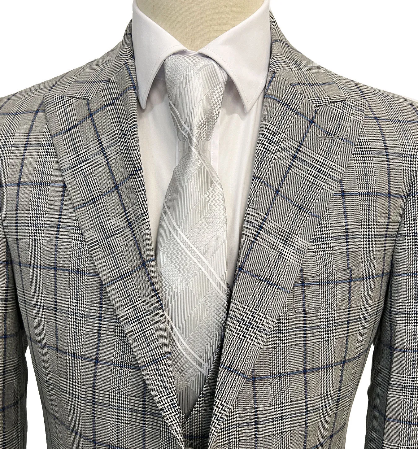 Mazari Bart Revo Modern Fit Suit With Reversible Vest - Gray 2022