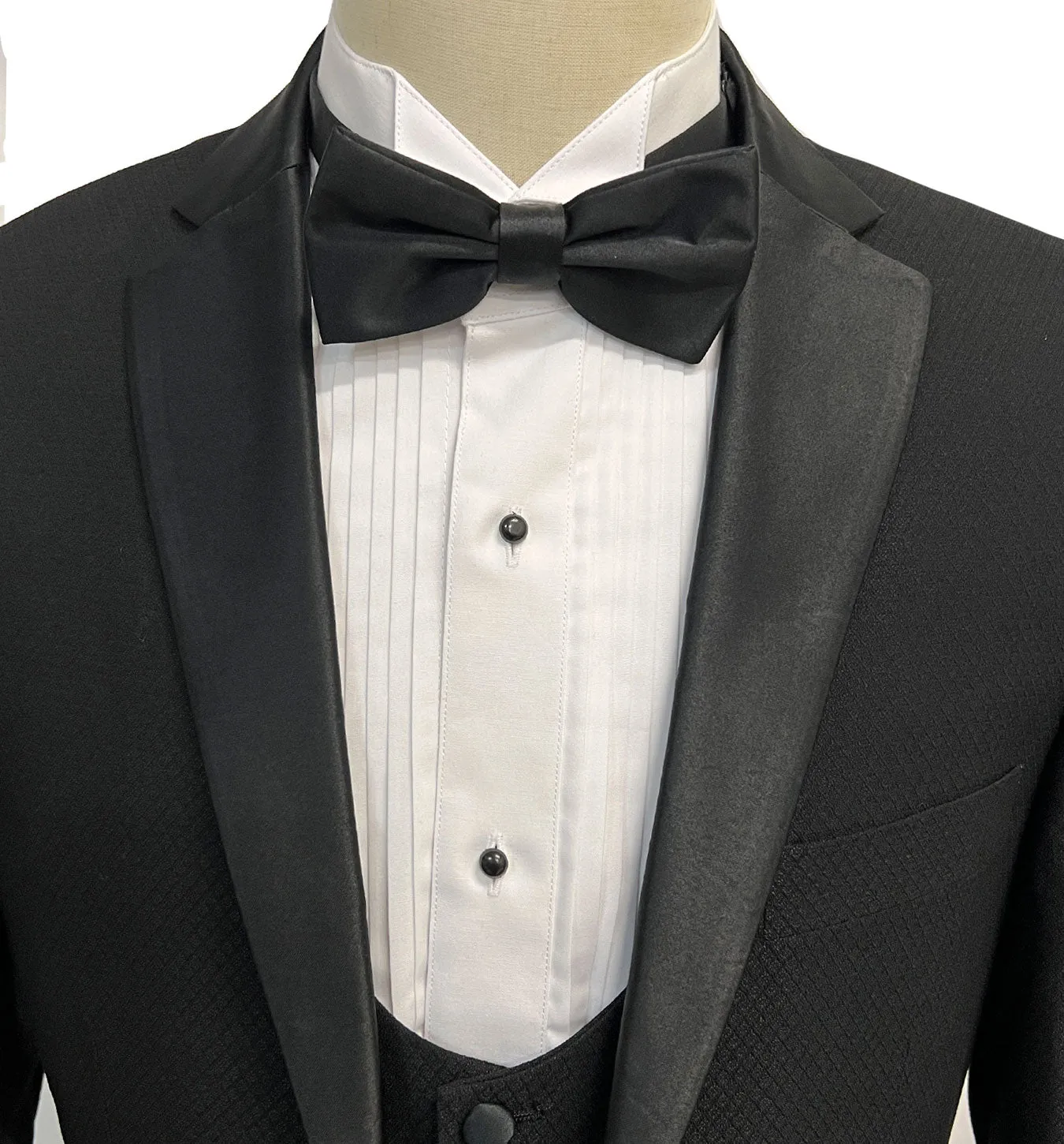 Mazari Paris Vested Modern Fit Tuxedo Suit - Black 19300